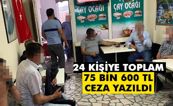 Kıraathanede toplanan 24 kişiye ceza kesildi